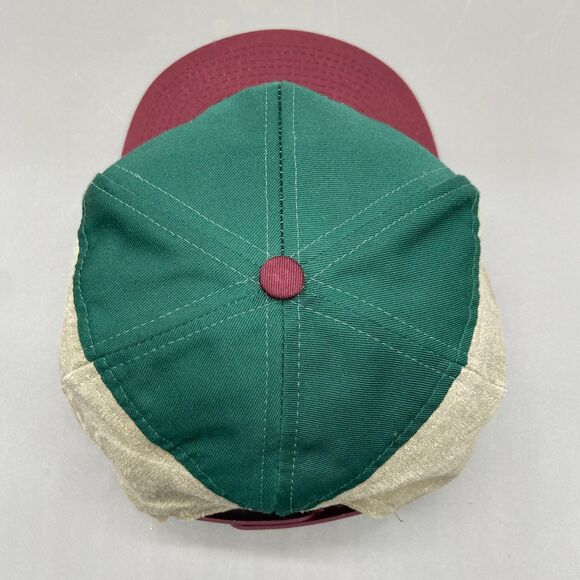Vintage 90s SeaWorld Shamu Orca Snapback Hat Green Tan Burgundy Embroidered Logo - Picture 10 of 10